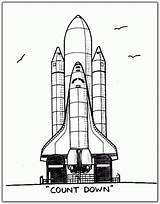 Coloring Pages Space Spaceship Nasa Kids Printable Count Down Travel Shuttle Ship Solar System Colouring Ruimtevaart Sheets Rocks Shuttles Planet sketch template