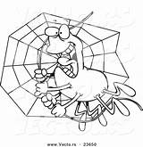 Spider Coloring Cartoon Silk Outline Web Swinging Silks Jockey Template Pages sketch template