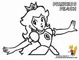 Coloring Mario Pages Peach Popular sketch template