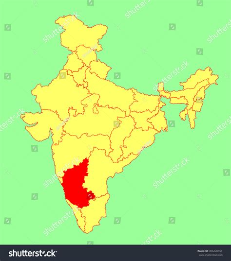 vektor stok karnataka state india vector map silhouette  royalti