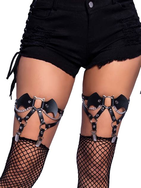 bat wing thigh garters womens garter belts leg avenue