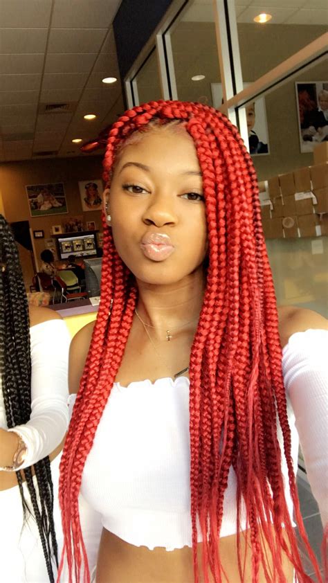 40 red box braids styles for every occassion