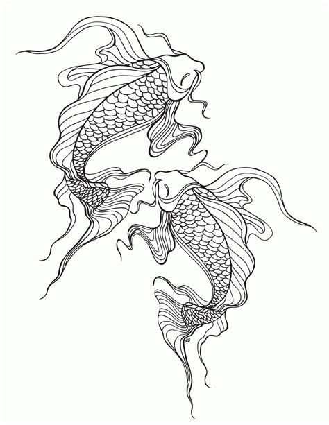 koi coloring page  adults coloring home