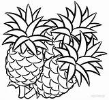 Coloring Pineapple Pages Printable Print Fruits Vegetables sketch template