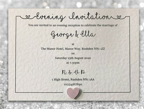 wedding invitations evening invites personalized handmade etsy