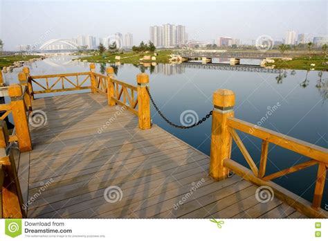 viewing platform stock image image  view chain building