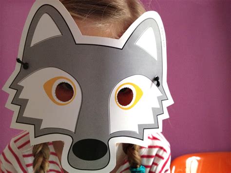 wolf mask  children  print    dieknuschels
