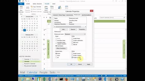 microsoft outlook  sharing  calendar  adding calendar permissions youtube