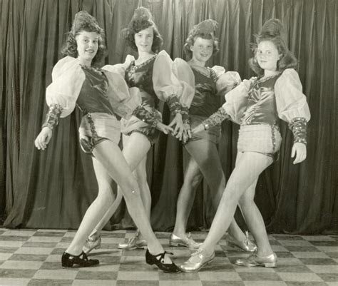 Nt440 Vtg Photo Four Musketeer Dance Hall Tap Dance Girl Recital Legs