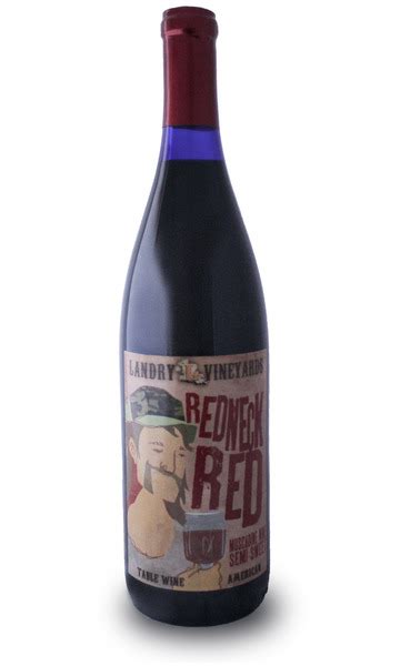 redneck red muscadine wine semi sweet from landry vineyards llc