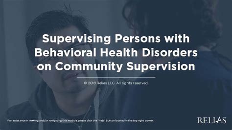 Supervising Persons With Behavioral Health Issues On Community