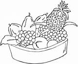 Fruit Bowl Coloring Drawing Pages Mixed Printable Color Print sketch template