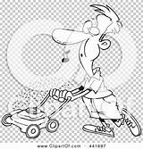 Clip Mowing Lawn Whistling Outline Illustration Cartoon Man His Rf Royalty Toonaday sketch template