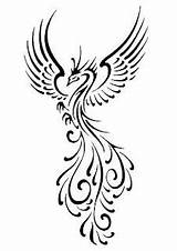 Tattoo Phoenix Sarimanok Tattoos Tribal Bird Rising Feminine Simple sketch template