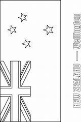 Flag Zealand Coloring Pages sketch template
