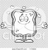 Jam Mascot Toast Loving Outlined Coloring Clipart Cartoon Vector Cory Thoman sketch template