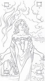 Coloring Goddess Pages Deviantart Adult Elements Four Drawings Fantasy Colouring sketch template