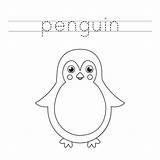 Penguin Tracing Trace Pingüino Vecteezy Práctica Escritura Cartas Iconos Trazando sketch template