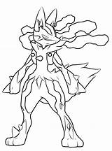Lucario Coloring Pokemon Mega Pages Bubakids sketch template