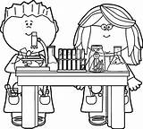 Clipart Science Scientist Cliparts Clip Library Kids sketch template