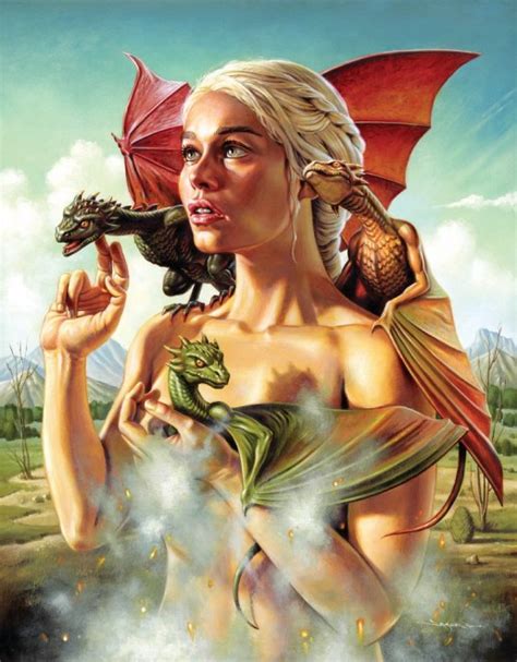 dany with dragons game of thrones dragons fan art