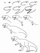 Dinosaur Head Drawing Draw Getdrawings Coloring Pages Easy sketch template