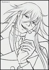 Butler Coloring Pages Undertaker Anime рисунки для раскрашивания Sebastian дворецкий sketch template