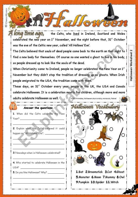 printable halloween worksheets
