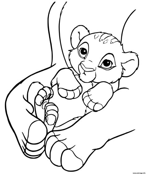 coloriage premiere apparition simba dans le roi lion  dessin simba  imprimer
