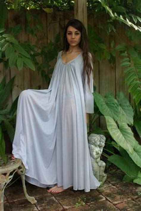 Long Sleeve Nylon Nightgown Sex Nude Celeb