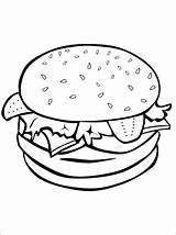 Hamburger Sesamo Panini Alimenti sketch template