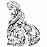 Filigree Baroque Vector Calligraphy Decorative Classical Element Vintage Premium sketch template