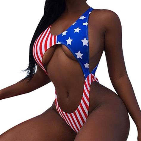 2020 American Flag Bikini Girl Bikini Sexy Retro T Shirt