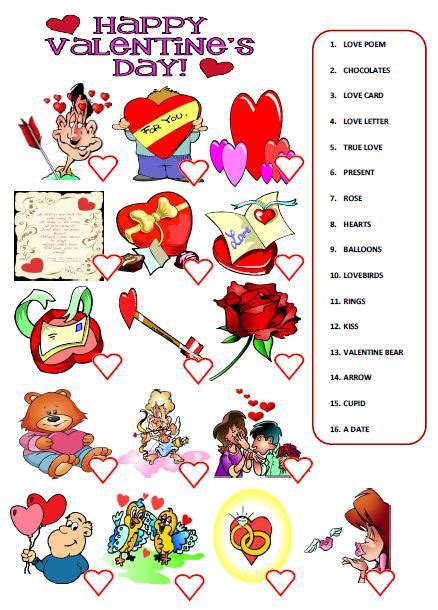 saint valentines day worksheet