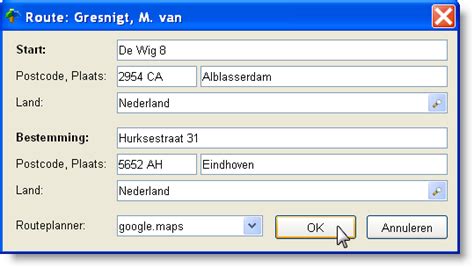 relatiebeheer routeplanner