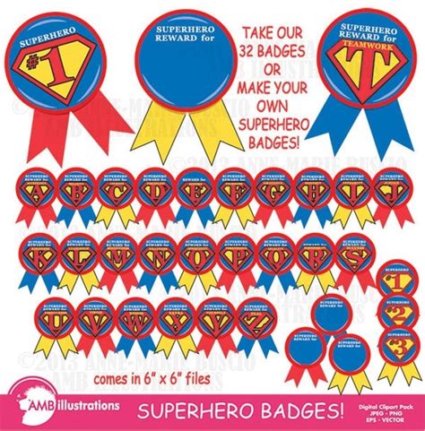 superhero clipart badges superhero clip art awards