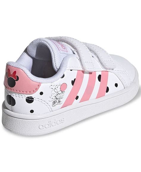 adidas essentials toddler girls minnie mouse grand court stay put casual sneakers  finish