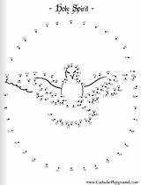 Dot Holy Spirit Catholic Coloring Dots Connect Pages Kids Activity Pentecost Baptism Worksheets Sheets Catholicplayground Dove Worksheet Playground School Bible sketch template
