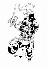 Deathstroke Coloring Deadpool Supershow Robertatkins sketch template