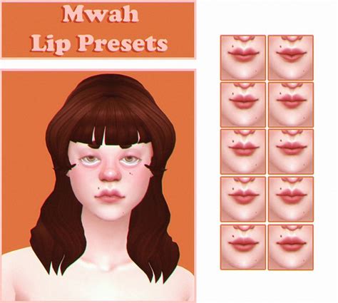~ Mwah Lip Presets ~ Sims 4 Body Mods Sims 4 Sims