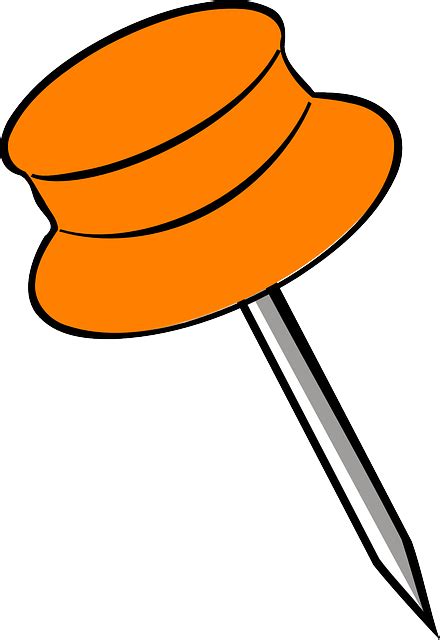 orange pin pushpin  vector graphic  pixabay