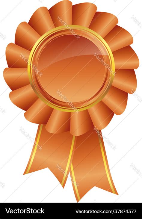 beautiful bronze ribbon award  gold accents vector image