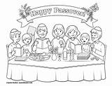Passover Coloring Pages Seder Family Printable Jpeg sketch template