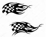 Flag Checkered Motocross Flames Racing Logo Tattoo Version Also Jpeg Tattoos Car Coloring Vector Available Stock Flame Shutterstock Template sketch template