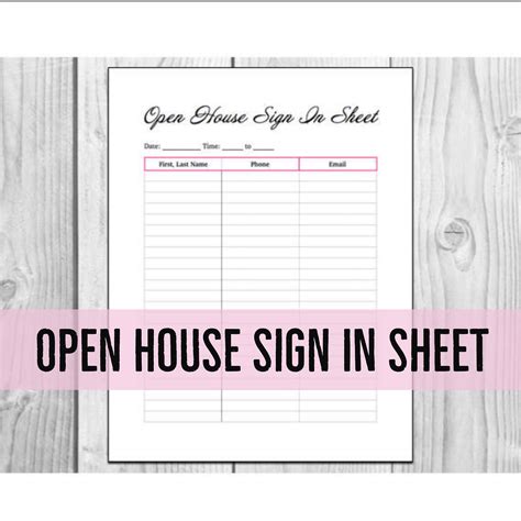 open house sign  sheet printable