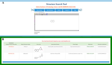 structural search screen shot   structure search tool