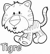 Pages Cute Tigre Animal Coloring Color sketch template