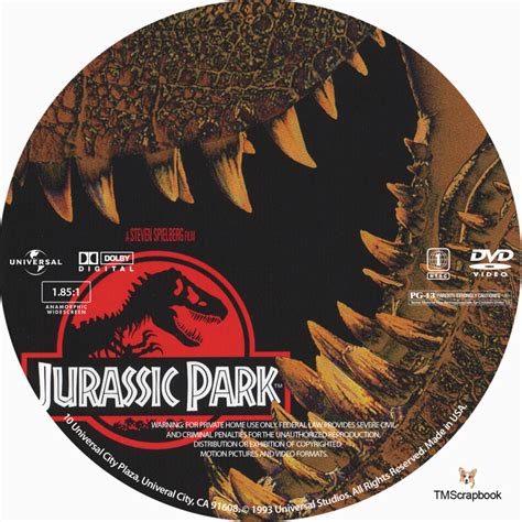 jurassic park dvd label   custom