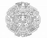 Aztec Mayan Azteca Calendario Tezcatlipoca Tattoos Chicano Tonatiuh Getcolorings sketch template