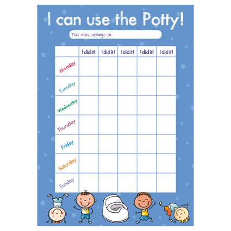 printable potty chart boy printable templates